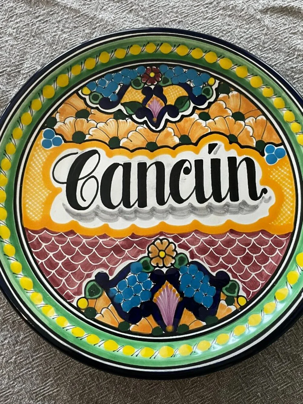 Talavera Hernandez Puebla Mexico Hand Painted Floral Plate 8